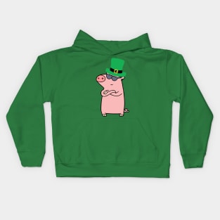 st patricks day pig art Kids Hoodie